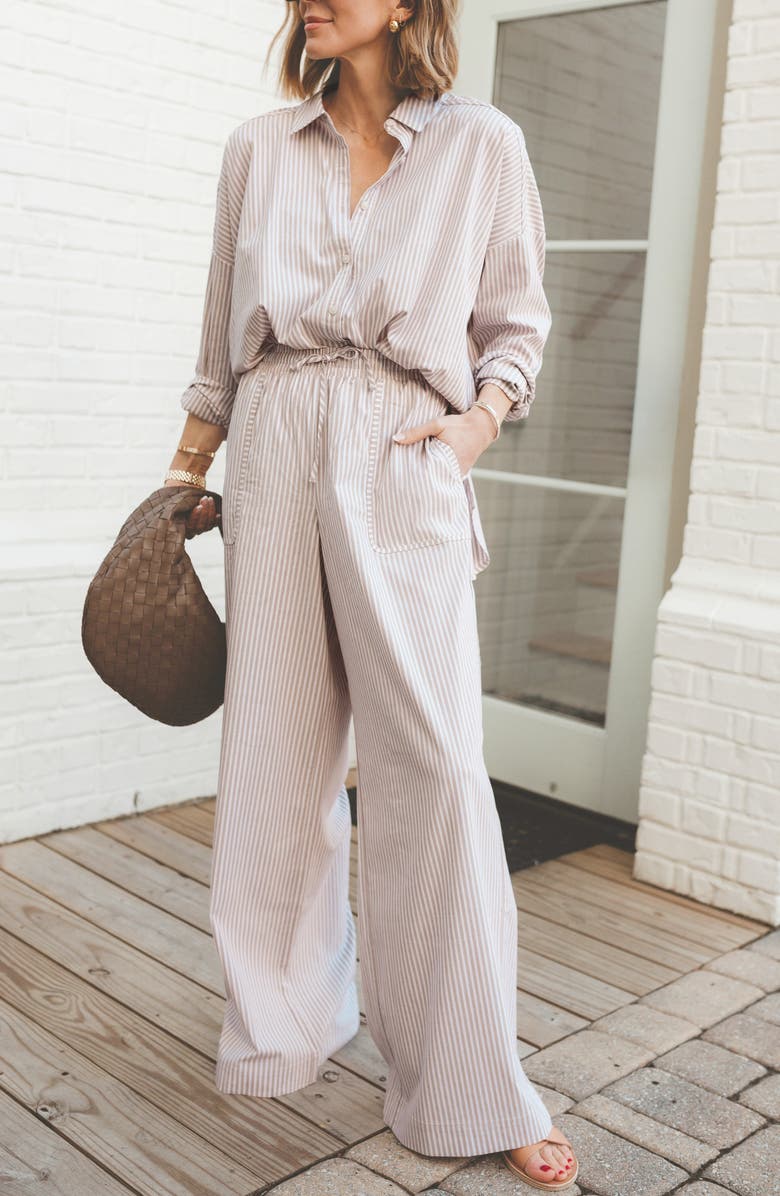 Splendid x @cellajaneblog Poplin Wide Leg Pants, Alternate, color, 