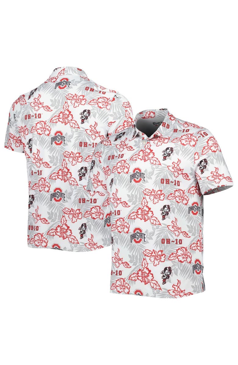 Reyn Spooner Men's Reyn Spooner White Ohio State Buckeyes Performance Polo, Main, color, White