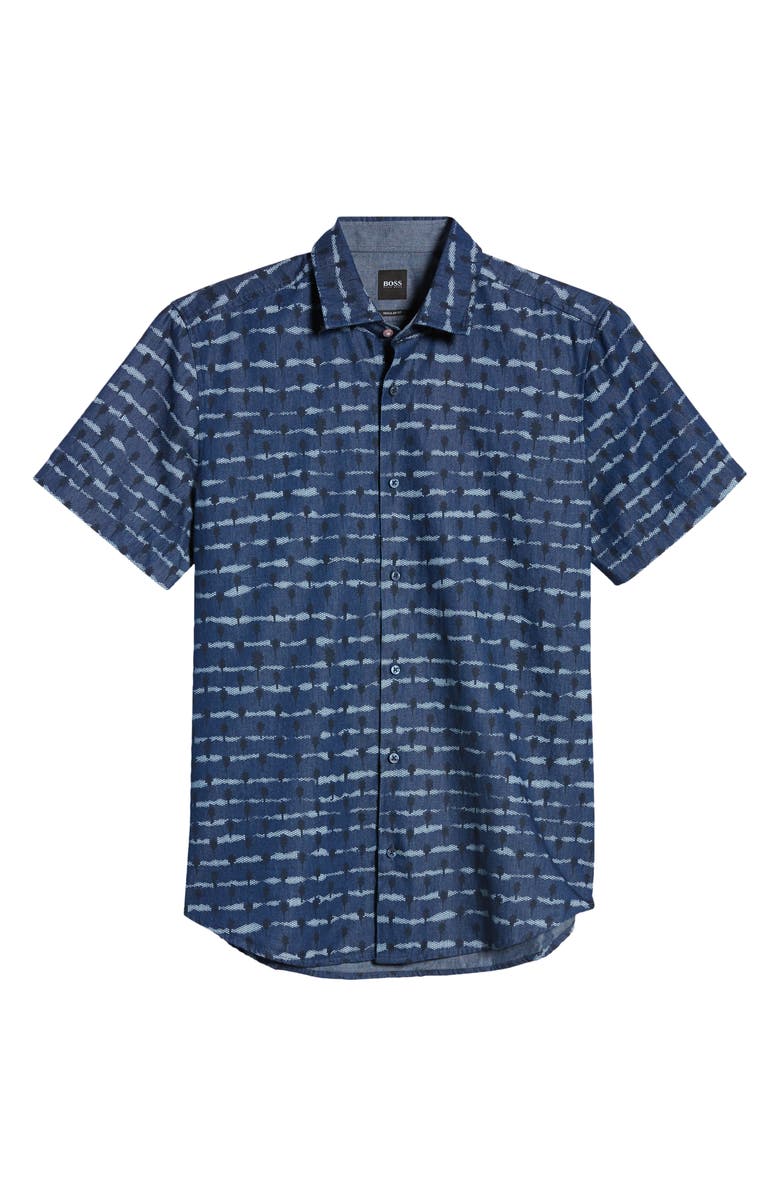 BOSS Rash Regular Fit Short Sleeve Button-Up Shirt, Alternate, color,
