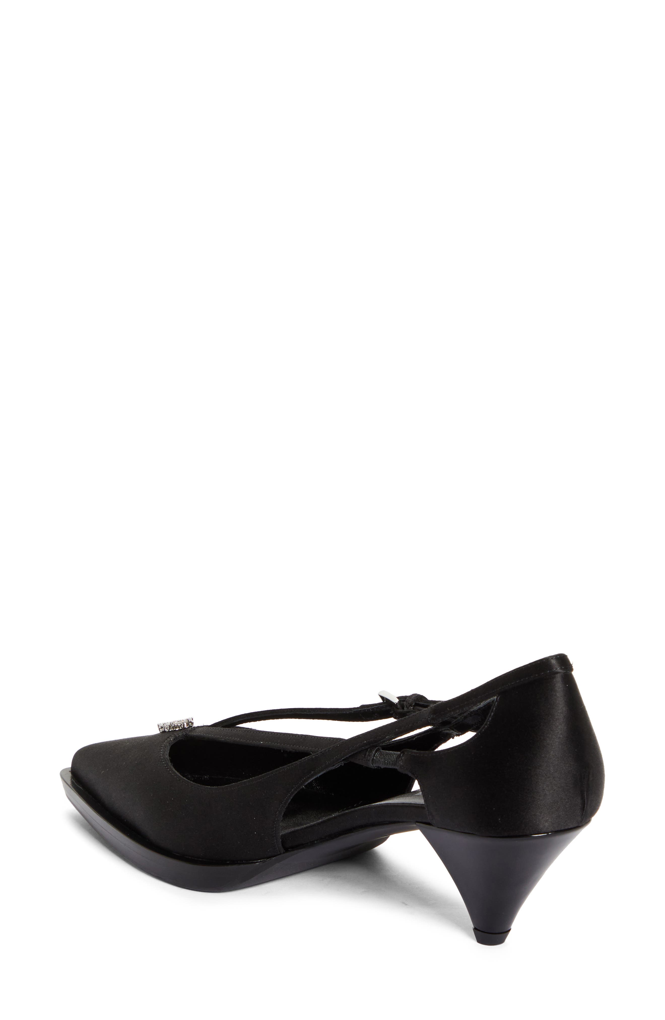 Prada Runway Crystal Detail Pointed Toe Pump, Alternate, color, 