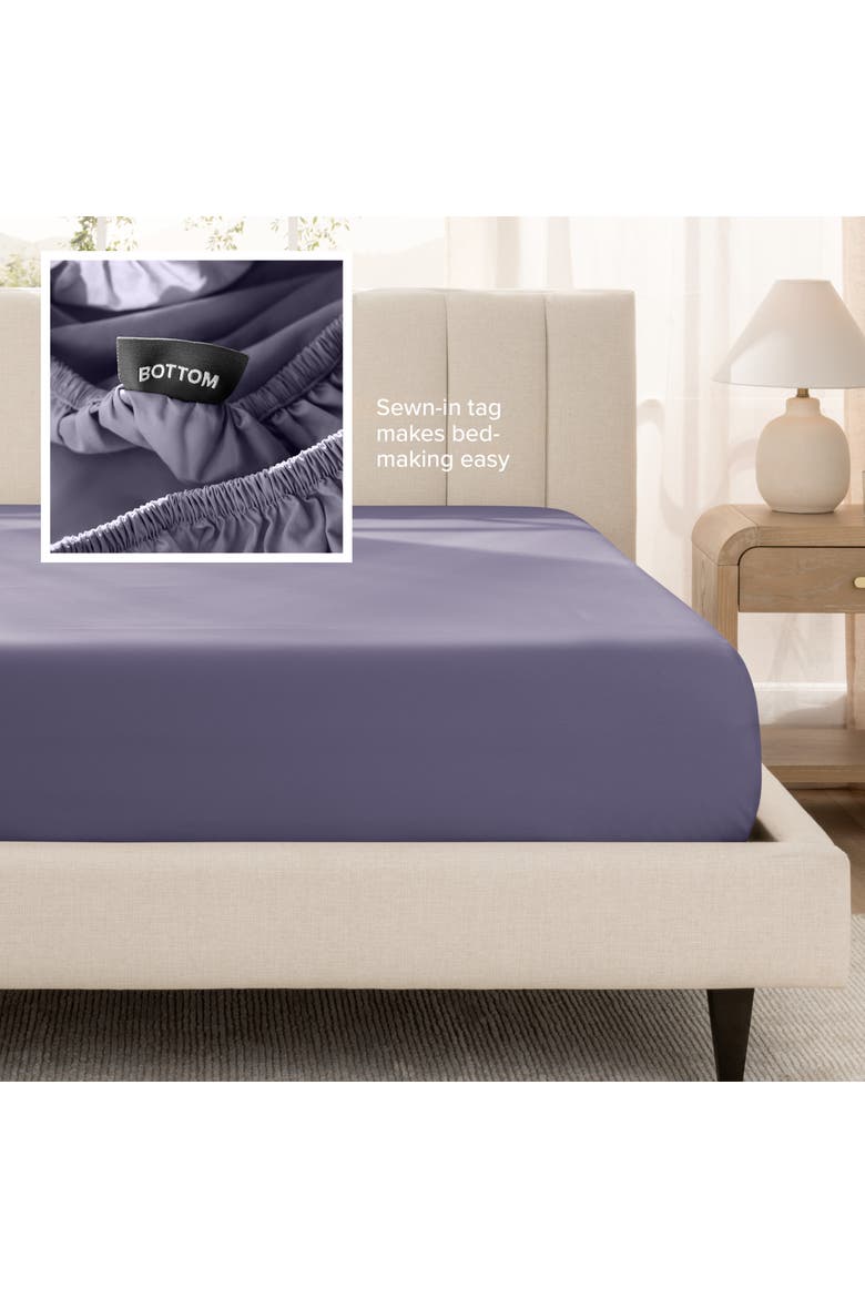 400 Thread Count Organic Cotton Sateen Fitted Sheet - Full XL, Alternate, color, Dusty Purple