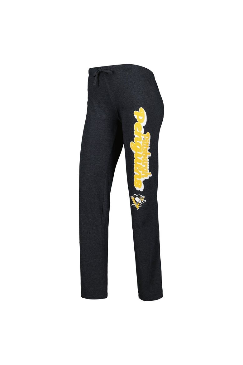 Women's Concepts Sport Gold/Heather Black Pittsburgh Penguins Meter Muscle Tank Top & Pants Sleep Set, Alternate, color, Black