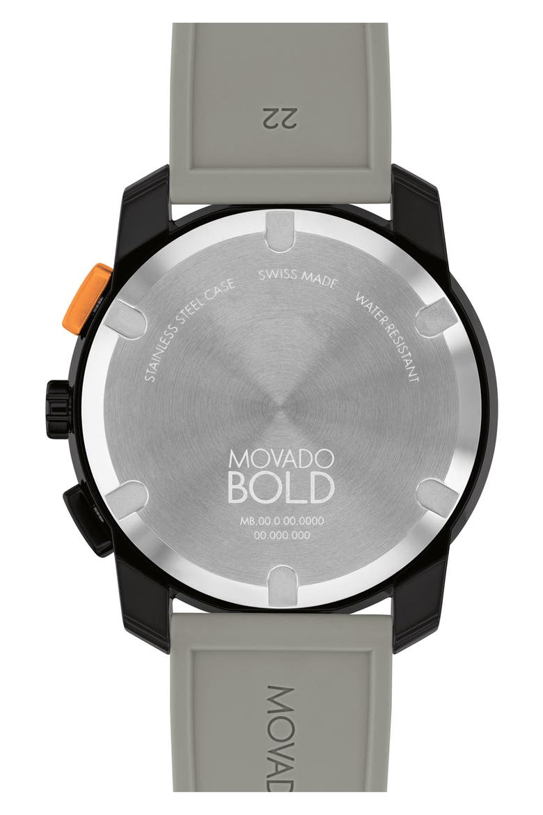 Bold TR90 Chronograph Silicone Strap Watch, 43.5mm, Alternate, color, GRAY