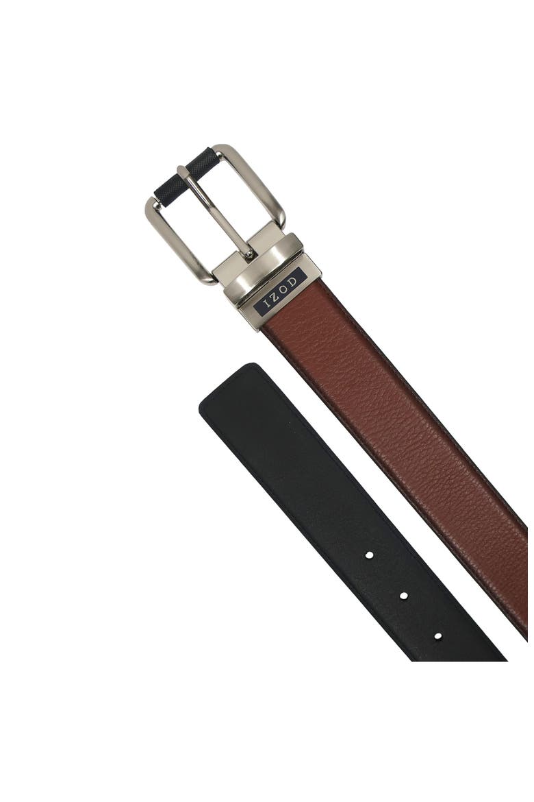 Mens Reversible Leather Belt, Alternate, color, Cognac