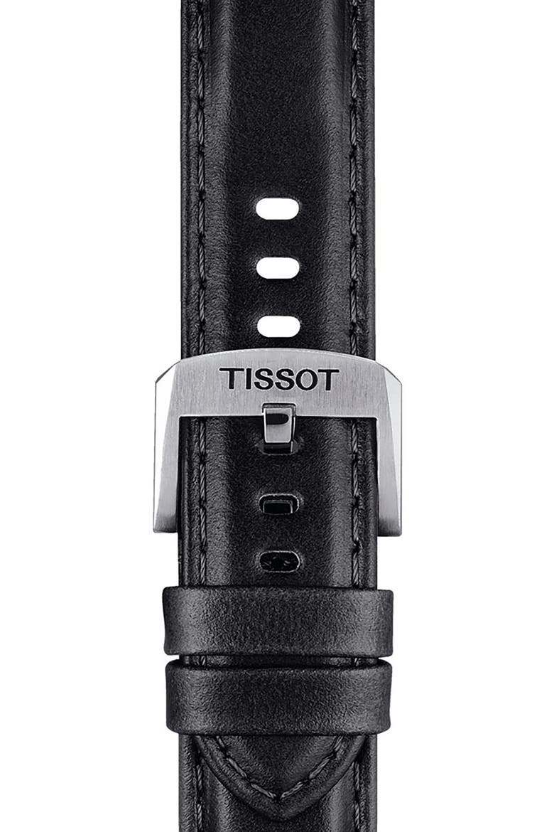20mm Leather Watch Strap, Alternate, color, BLACK