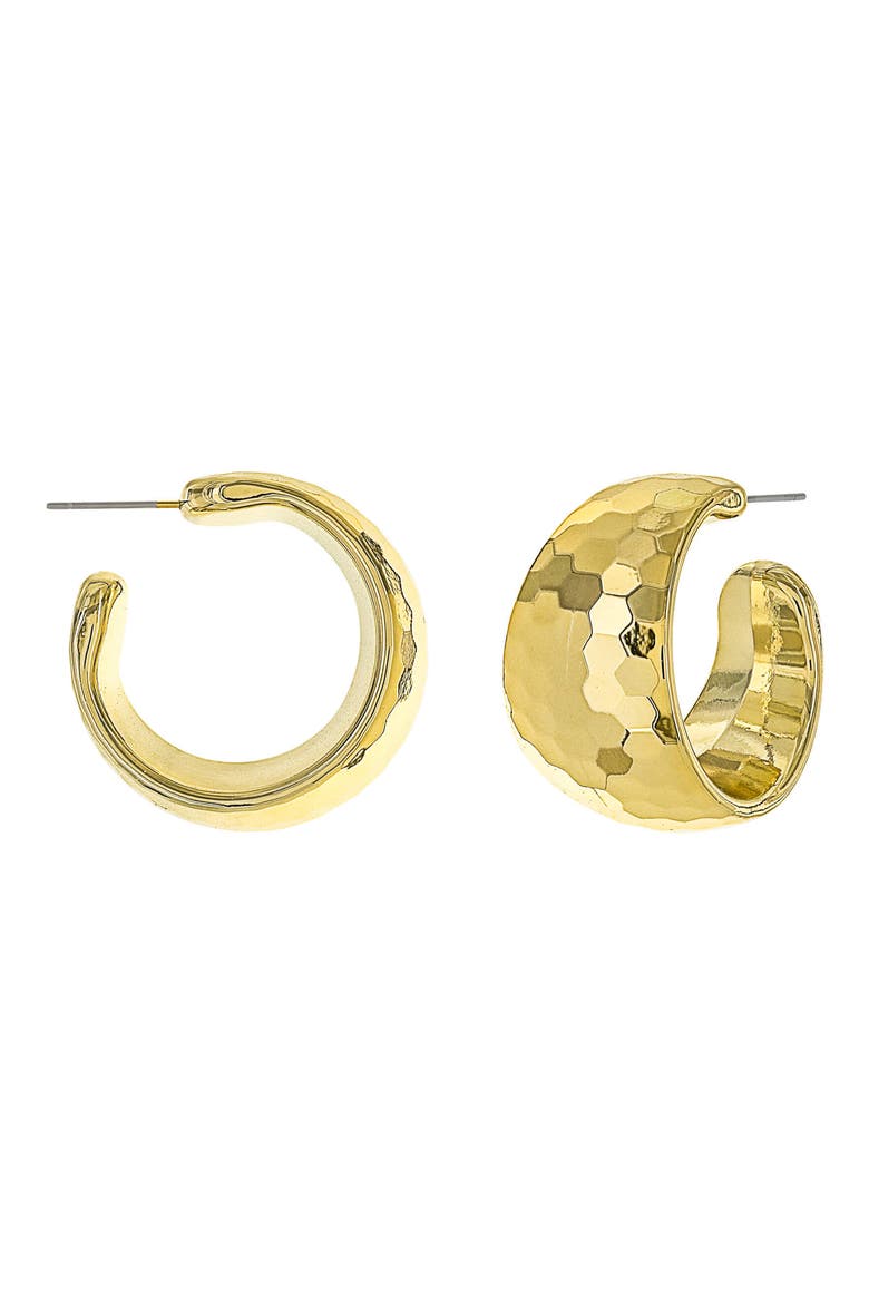 Textured Hoop Earrings, Main, color, GOLD