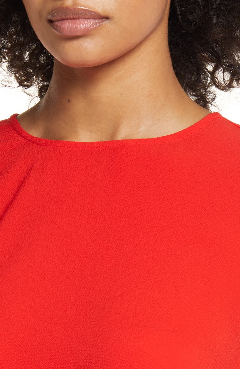 CeCe Tie Sleeve High-Low Blouse, Alternate, color, Scarlet Red Glow