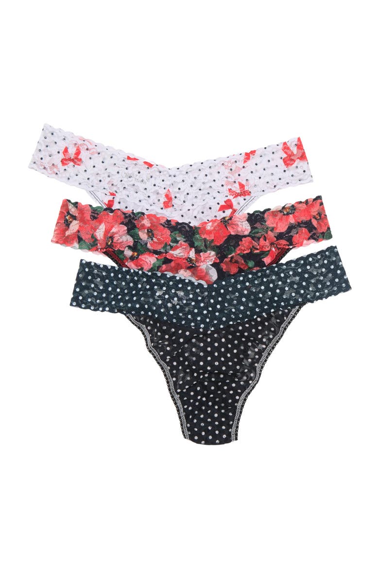 Original Rise Lace Thongs - Pack of 3, Main, color, DPSF