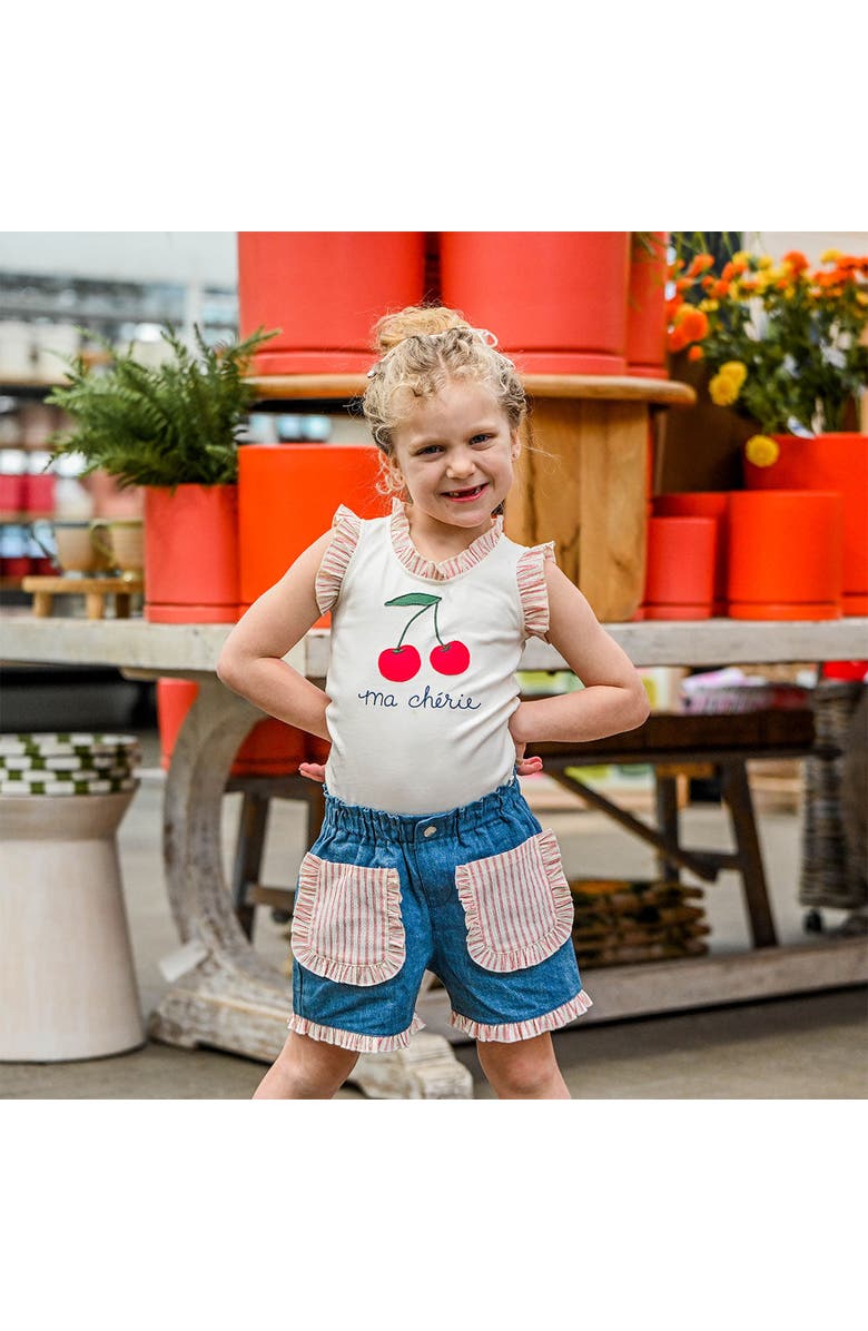 oh baby! Denim Libby Ruffle Short, Alternate, color, Medium Wash