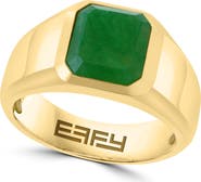 EFFY 14K Gold Plated Sterling Silver Jade Signet Ring