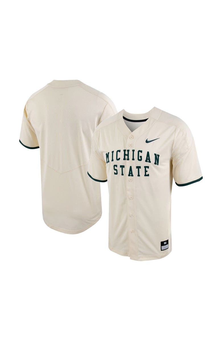 Nike Men's Nike Natural Michigan State Spartans Replica Vapor Elite Full-Button Baseball Jersey, Main, color, Natural