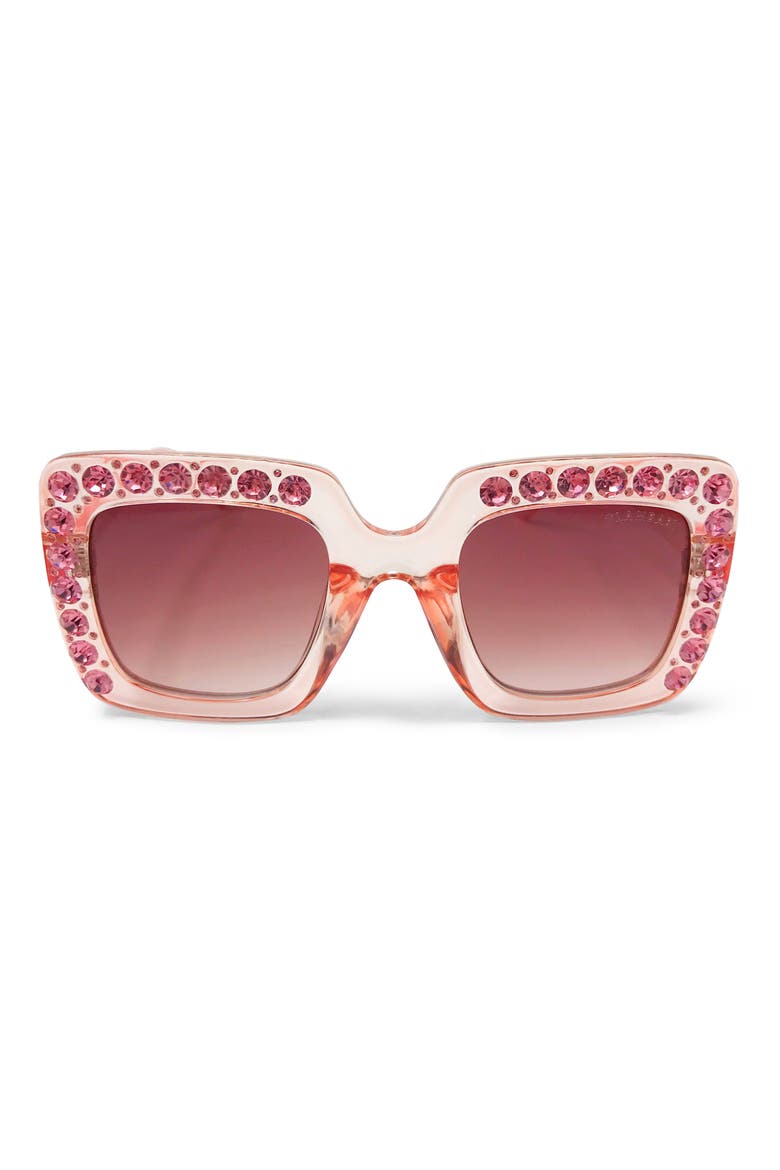 Bella Crystal Frame Sunglasses, Main, color, PINK