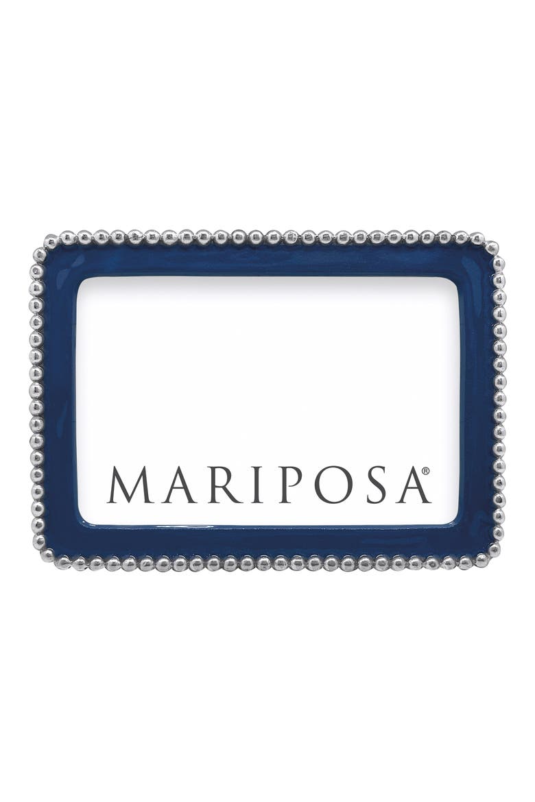 Beaded Sand Cast Aluminum Picture Frame, Main, color, BLUE