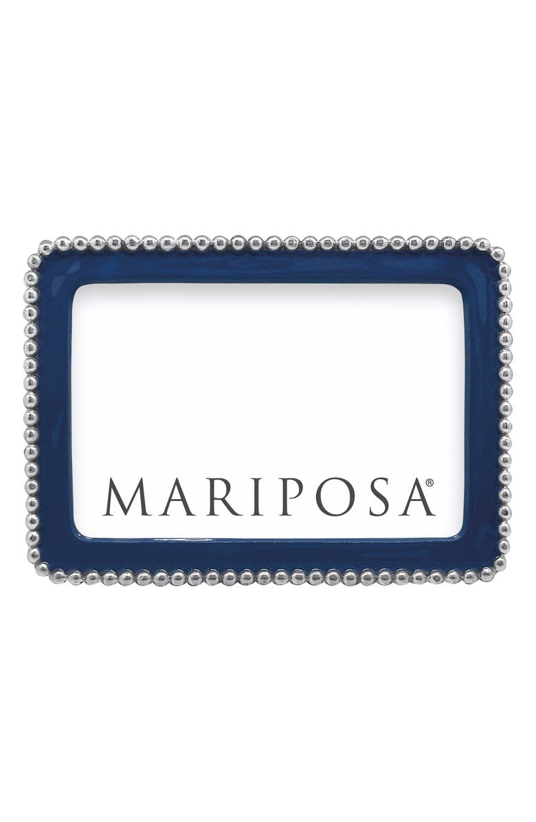 Mariposa Beaded Sand Cast Aluminum Picture Frame, Main, color, Blue