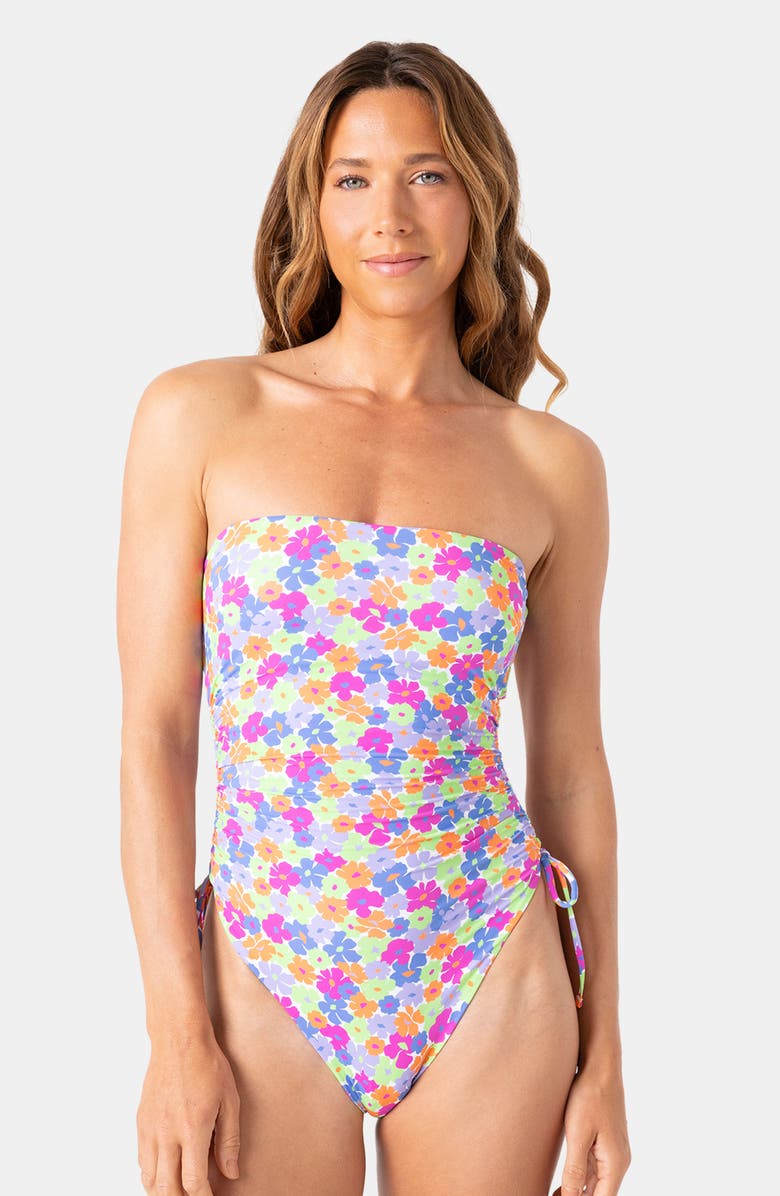 Roxy California Dreamin' One-Piece Swimsuit, Alternate, color, Medium Lime