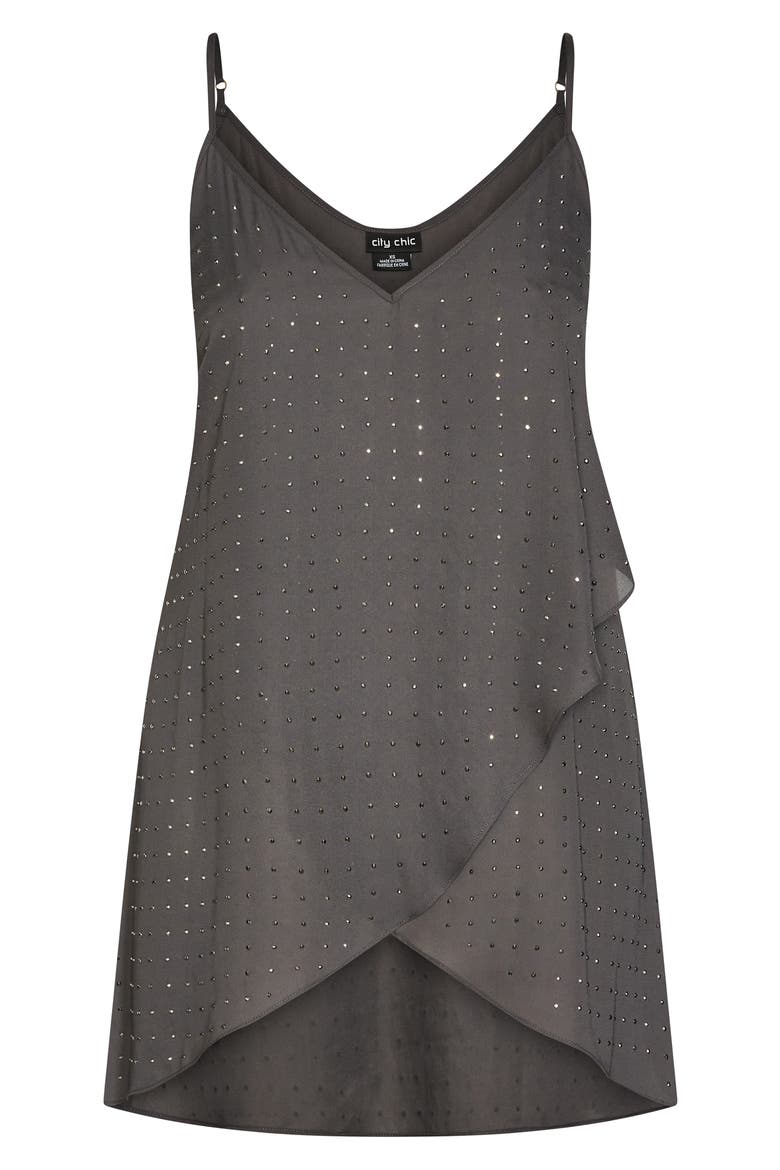 Stud High/Low Camisole, Alternate, color, GREY