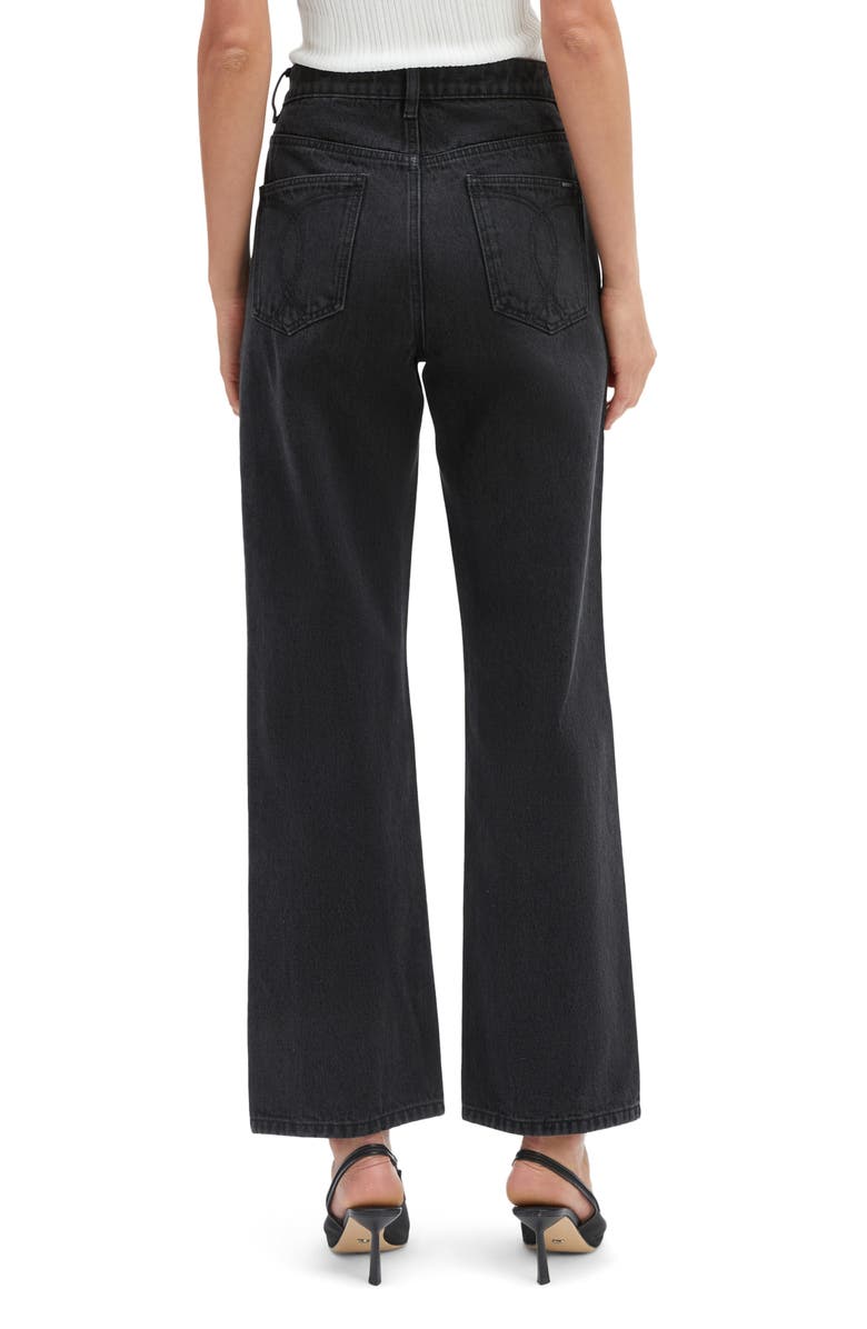 Bardot Cindy High Waist Wide Leg Jeans, Alternate, color, Washed Black
