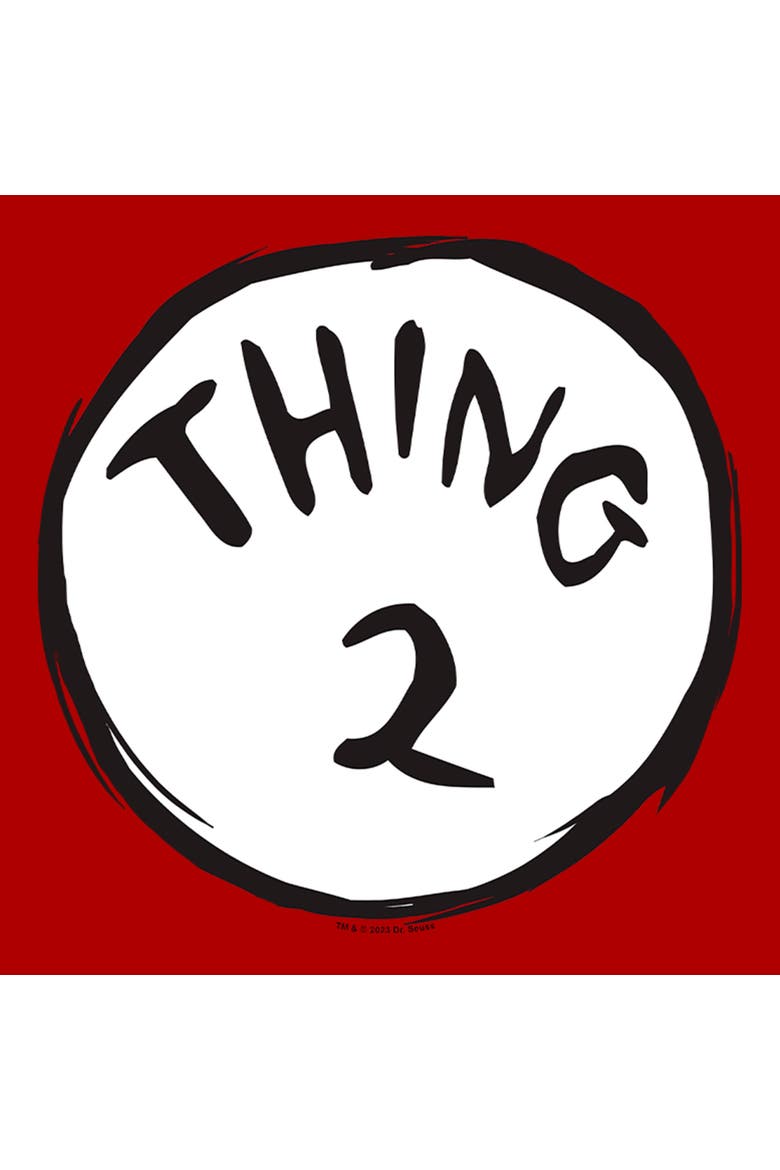 Mens Dr. Seuss Thing 2 Classic Badge T Shirt, Alternate, color, Red
