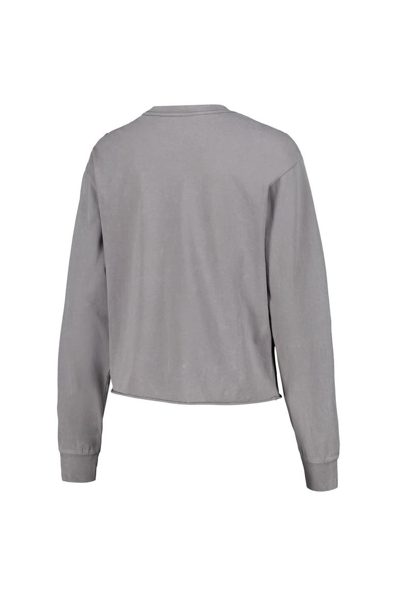 Women's The Wild Collective  Gray Chicago Bulls Band Cropped Long Sleeve T-Shirt, Alternate, color, Gray