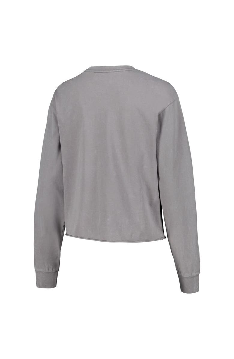 THE WILD COLLECTIVE Women's The Wild Collective  Gray Chicago Bulls Band Cropped Long Sleeve T-Shirt, Alternate, color, Gray