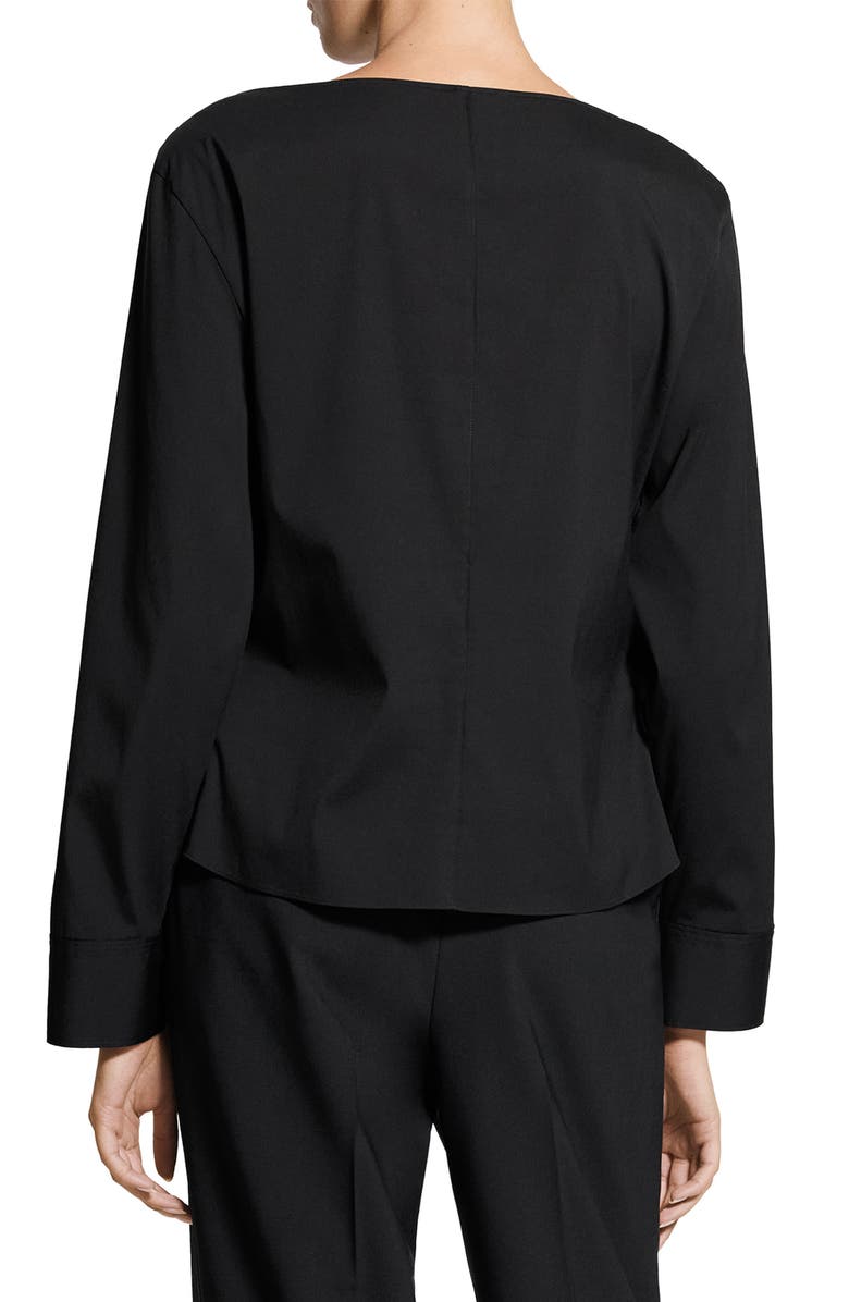 Theory Button Sleeve Boat Neck Top, Alternate, color, Black