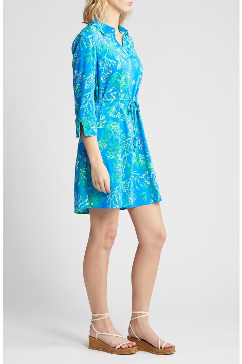 Pilar UPF 50+ Tunic Dress, Alternate, color, BRINY BLUE A BIT SALTY