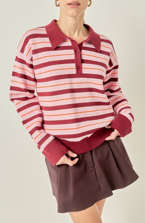 Striped Polo Sweater