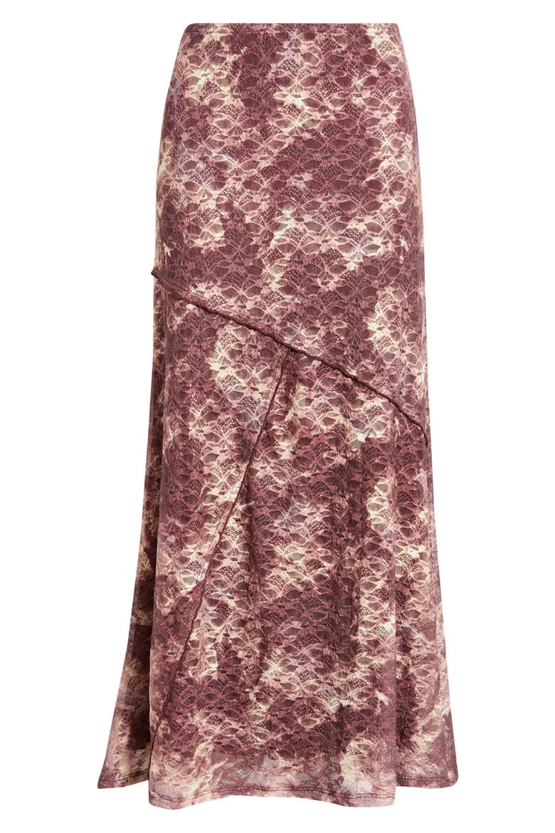 Lace A-Line Maxi Skirt, Alternate, color, PLUM CHAMPAGNE