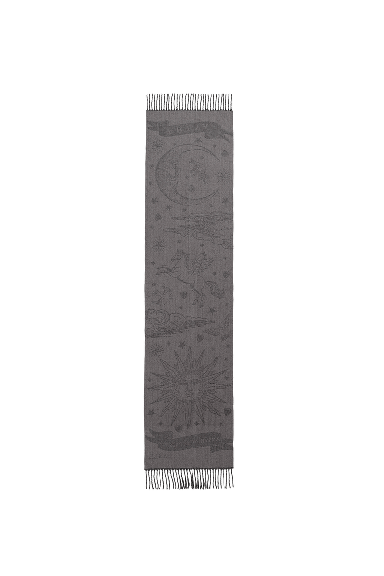 Freya Celestial Jacquard Scarf, Alternate, color, Black