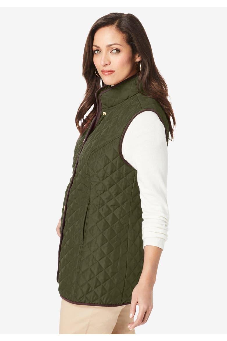 Quilted Vest, Alternate, color, BLACK