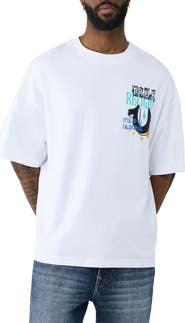 True Religion Concert Buddha Oversized Cotton Graphic T-Shirt