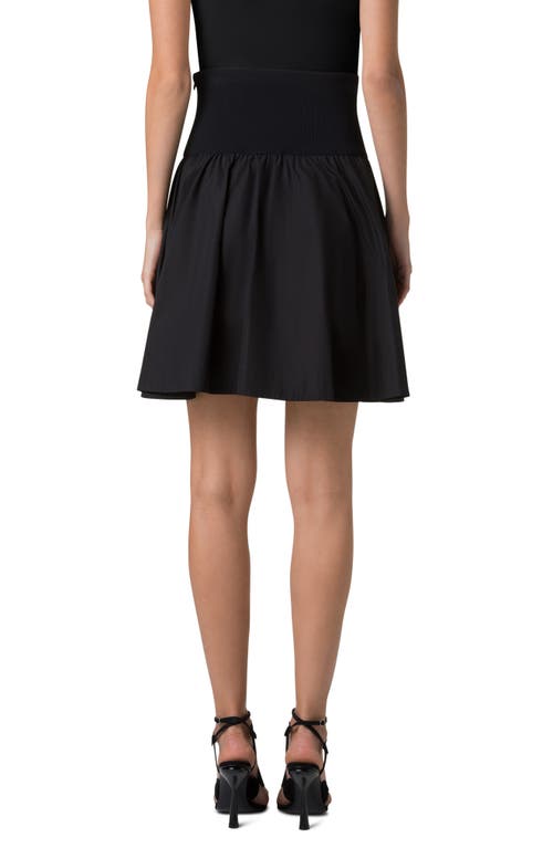 Akris Punto High Waist Cotton Skirt In Black