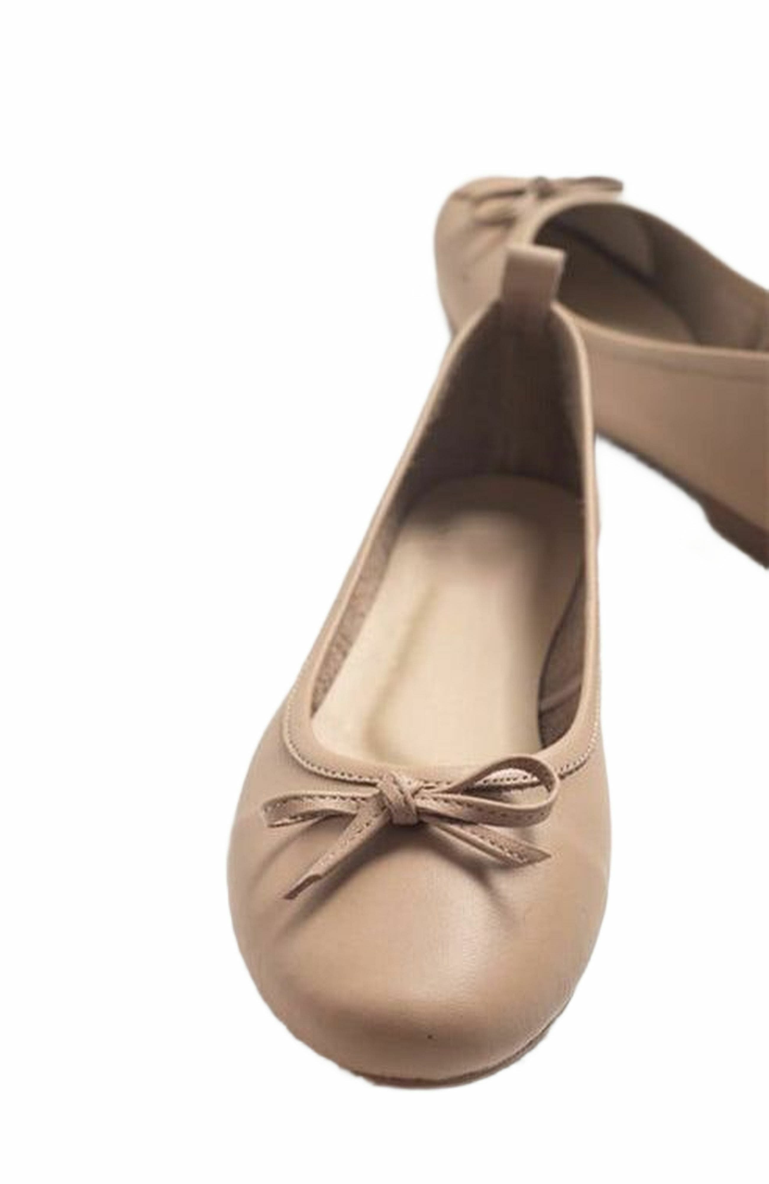 Florence Leather Ballerina Flats, Alternate, color, Cream Beige Leather