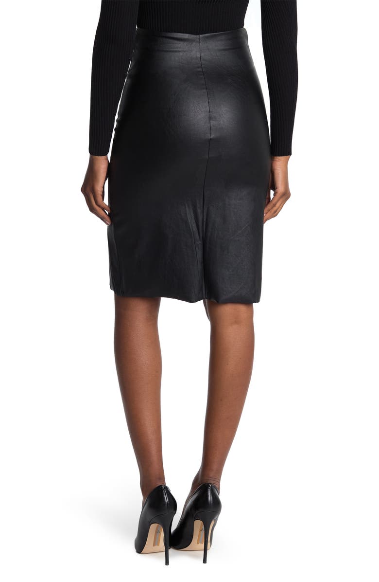 Ookie & Lala OOKIE AND LALA Faux Leather Side Slit Skirt, Alternate, color, 