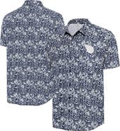 ANTIGUA Men's Antigua Navy Cleveland Guardians Resort Button-Up Shirt
