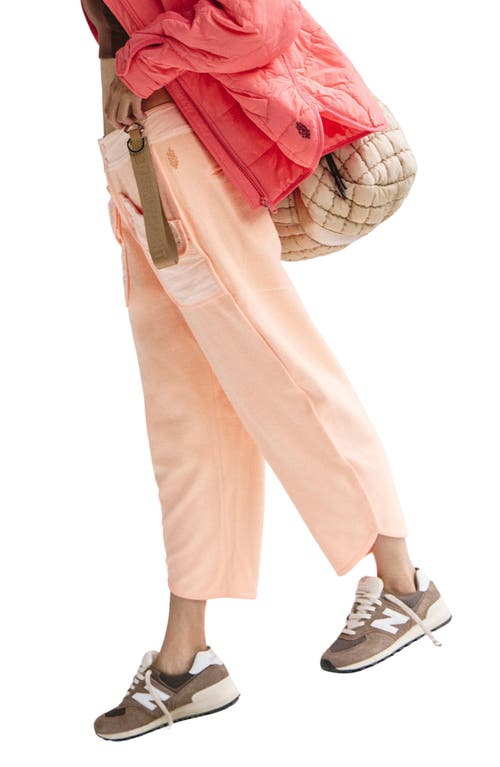 Shop Free People Fp Movement Timko Cotton Blend Crop Pants In Pastel Peach