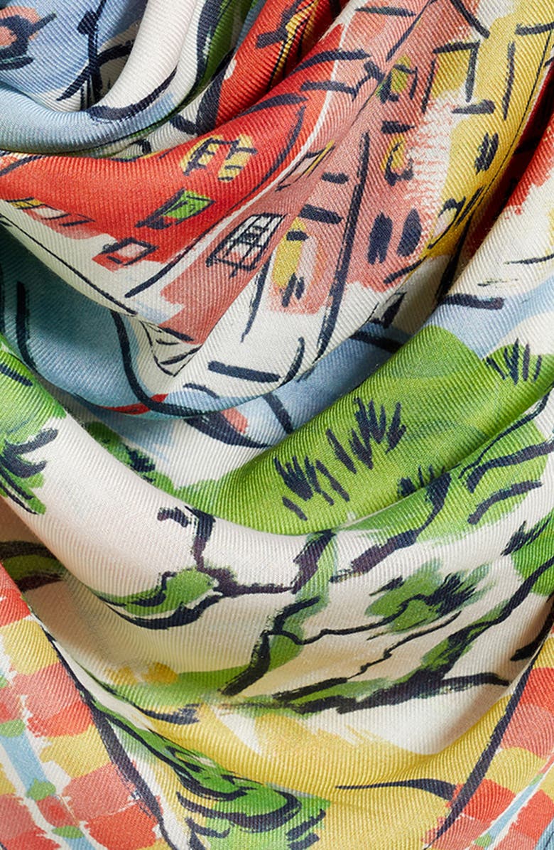 Echo Riviera Square Scarf, Alternate, color, White Multi