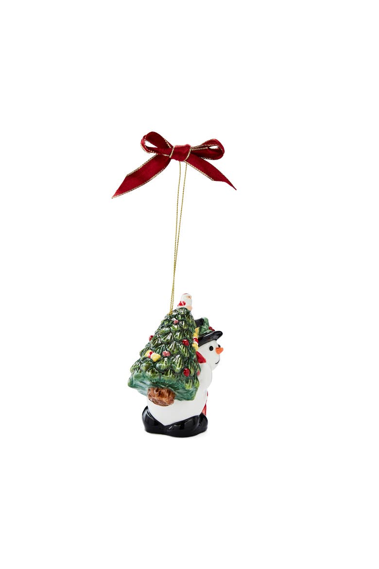Christmas Tree Snowman Carrying Tree Ornament, Alternate, color, Multi