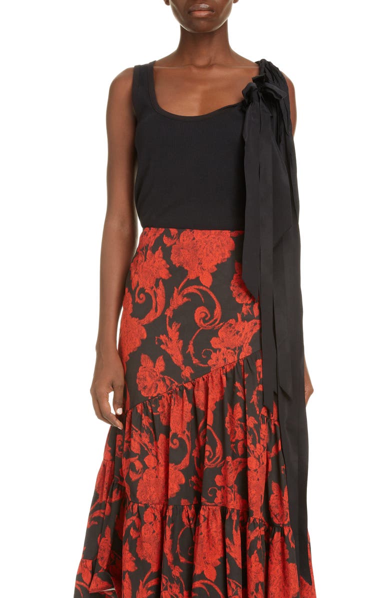 Dries Van Noten Hert Bow Rib Cotton Tank, Main, color, 