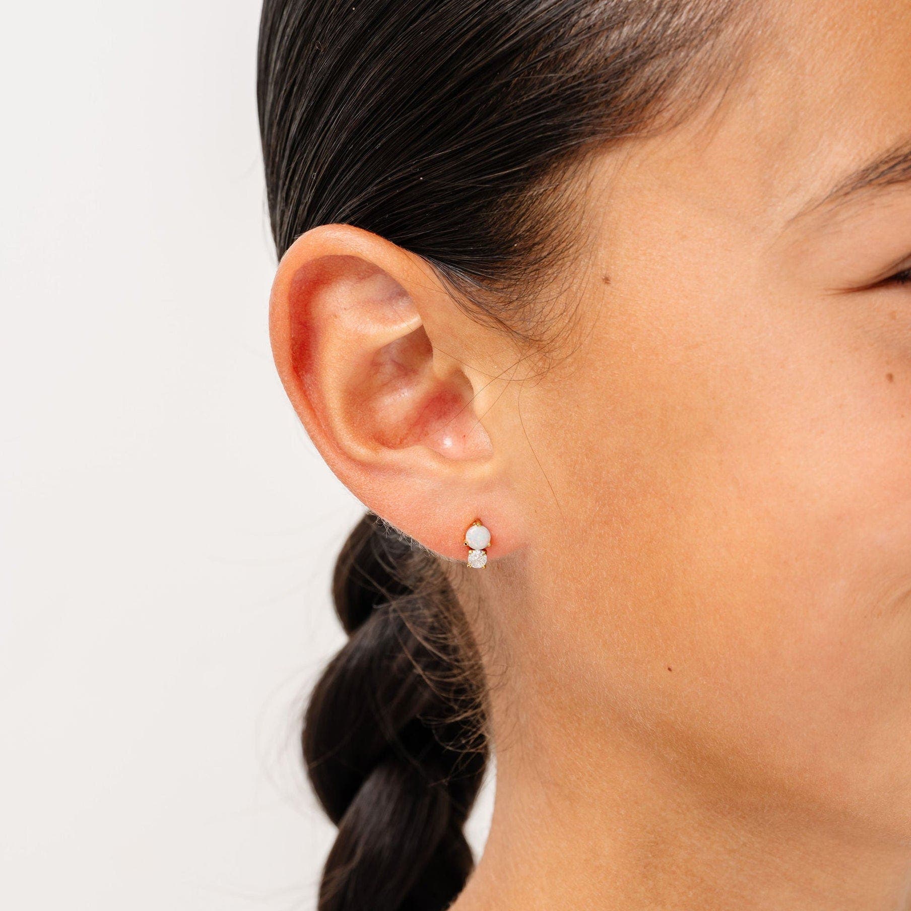 Pip Pop Opal Dual Hypoallergenic Flatback Stud Earrings | Nordstrom