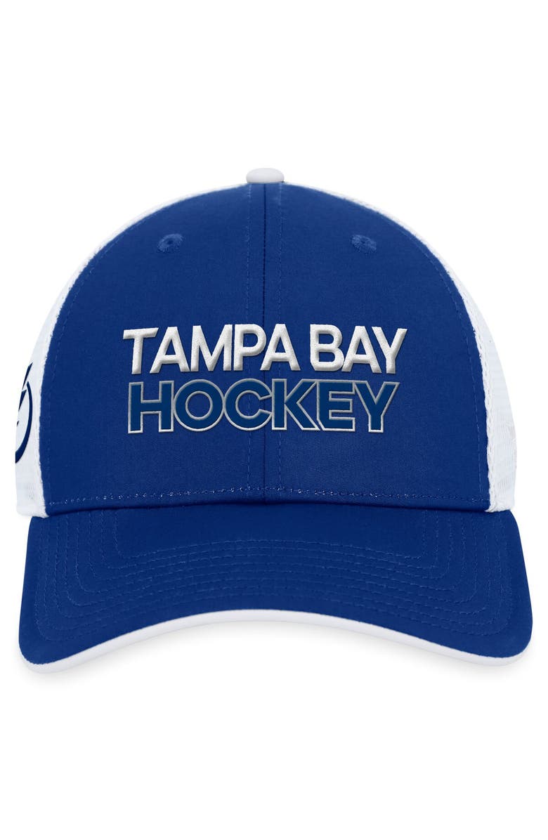 FANATICS Men's Fanatics Branded  Blue Tampa Bay Lightning Authentic Pro Rink Trucker Adjustable Hat, Alternate, color, 