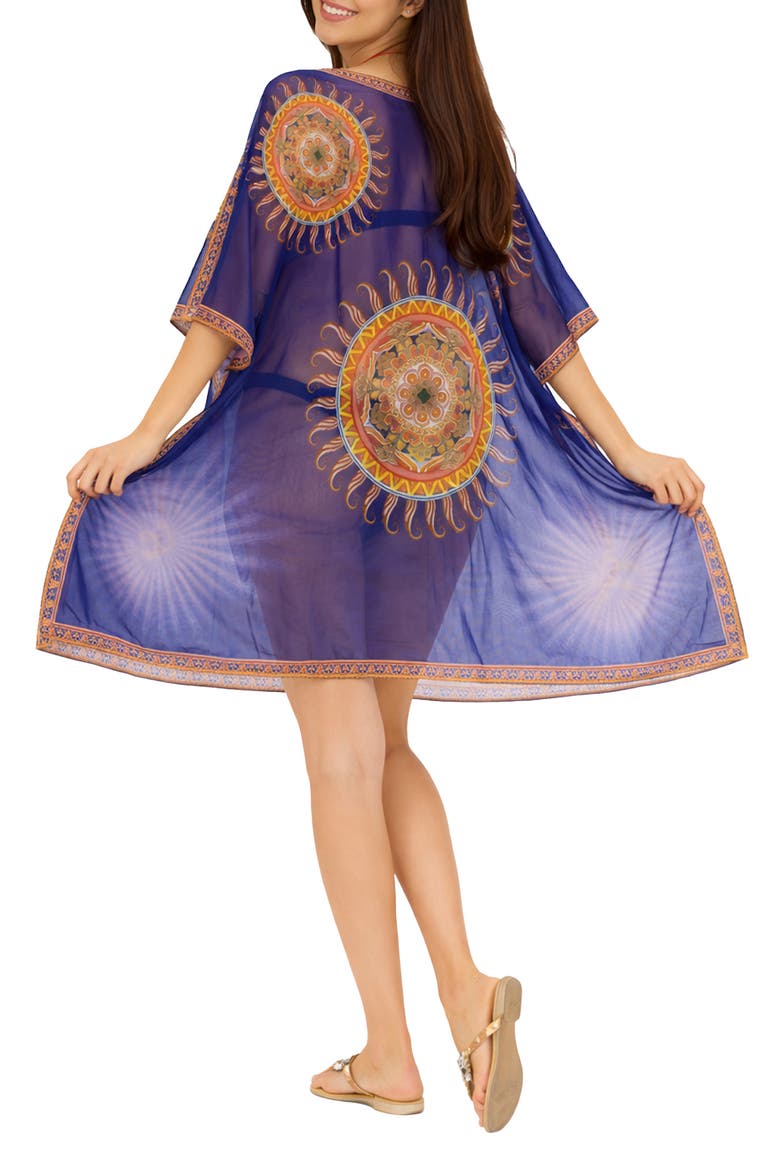 Short Cover-Up Poncho, Alternate, color, BLUE