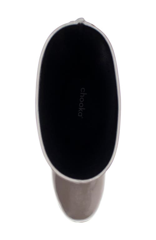 Chooka Polished Waterproof Tall Rain Boot In Dark Taupe