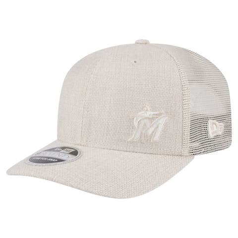 Men's New Era Light Beige Miami Marlins Flawless 9SEVENTY Stretch-Snap Hat