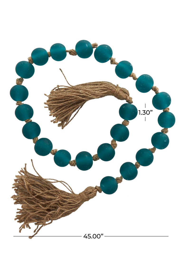 Bohemian Glass Beaded Tassel Garland, Alternate, color, TEAL