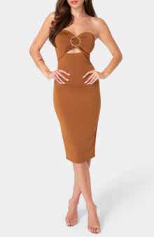 Cutout Strapless Body-Con Dress
