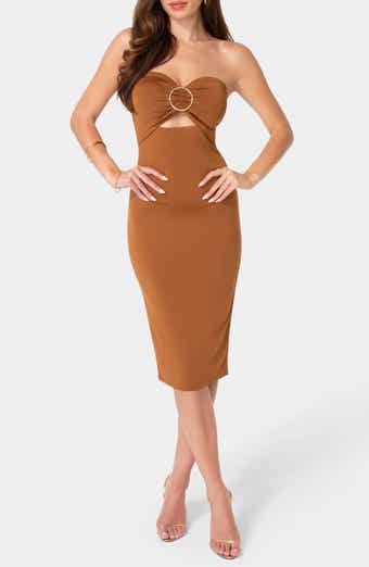 Cutout Strapless Body-Con Dress