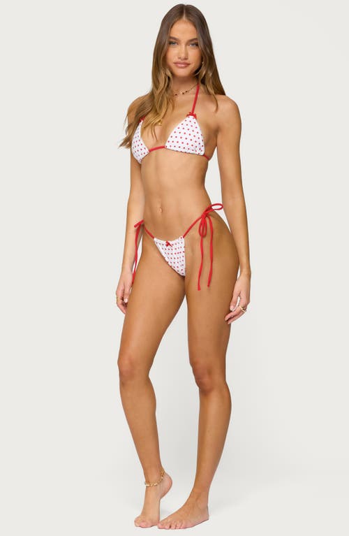 Edikted Leigh Polka Dot String Bikini Bottoms In Multi