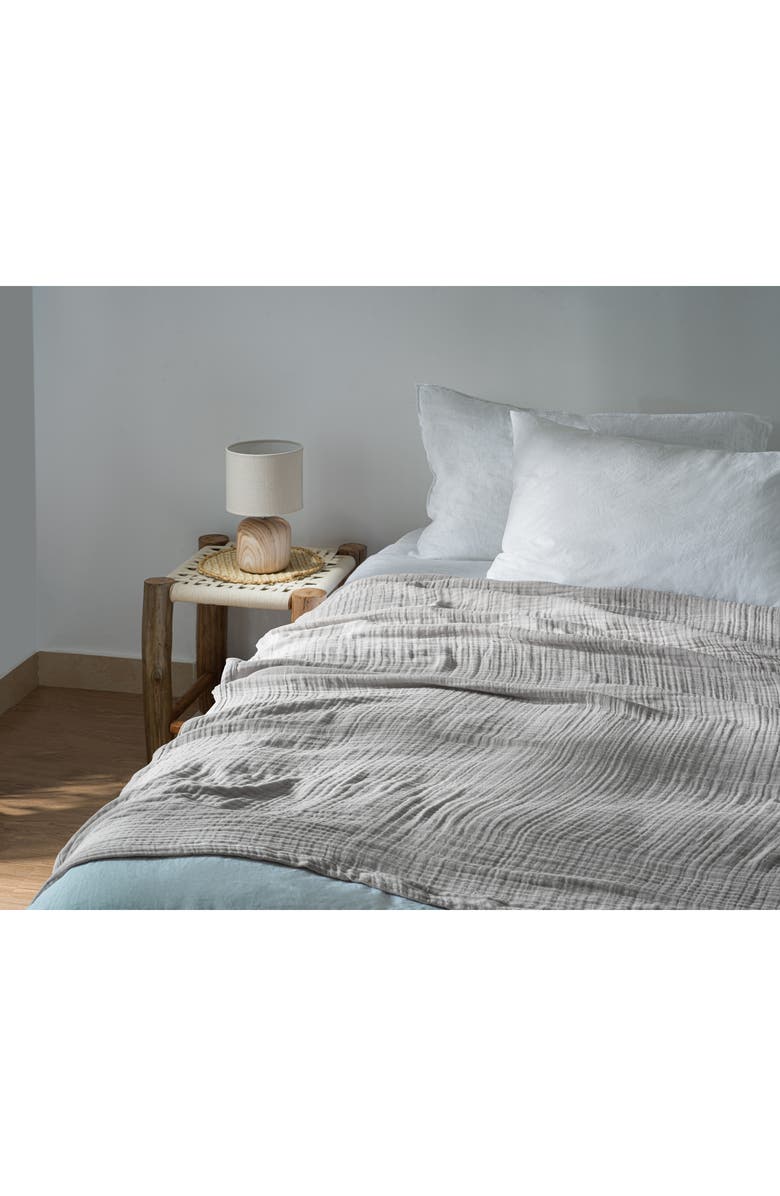 Bearaby Organic Cotton Muslin Cocoon Throw Blanket, Alternate, color, Moonstone Grey