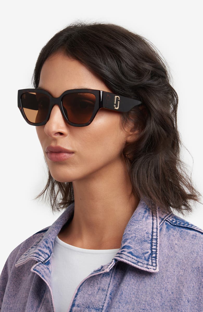 Marc Jacobs 54mm Cat Eye Sunglasses, Alternate, color, Havana